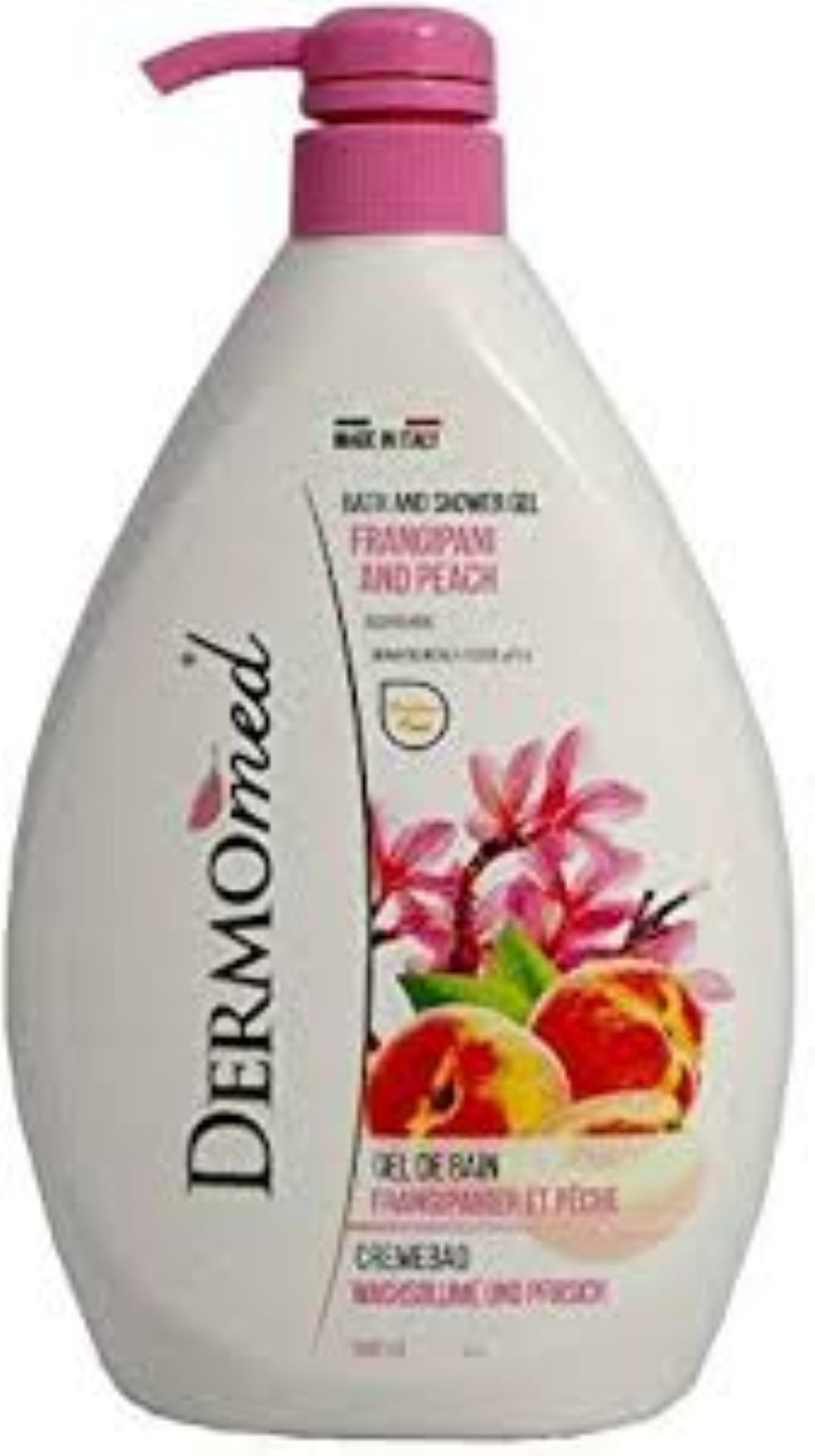 DERMOMED SHOWER GEL FANGIPANI & PEACH 1LT